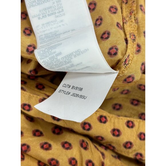 BILLABONG Sunset Sessions Crop Top Sz M Gold Red Polka Dot Button Up Tie Front - Picture 12 of 12